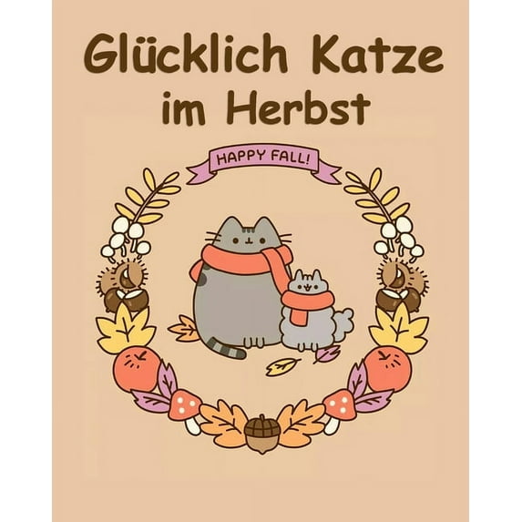 Glückliche Katze im Herbst: Coloring Book, (Paperback)