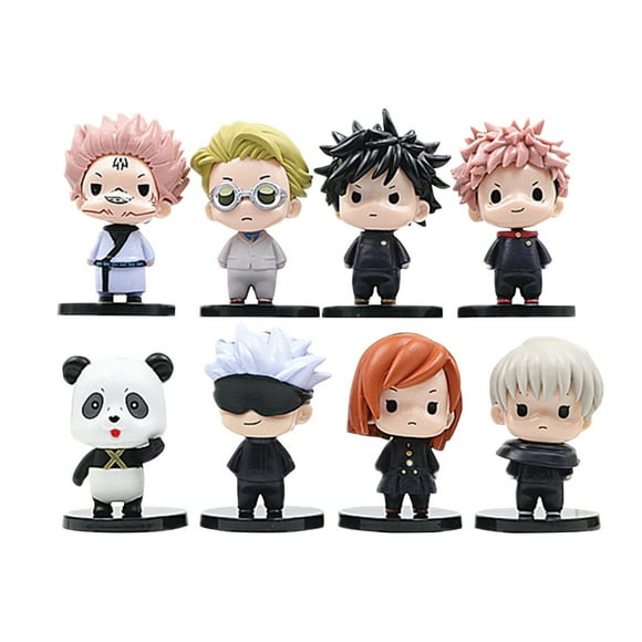 GlTpooo 8PCS/Set Anime JJK Figure,Q Ver Itadori Yuuji Figure Model,Geto Suguru Figure Cake Toppers Fushiguro Toji Figure Model Desktop Decoration Party Supplies Gifts for Fans