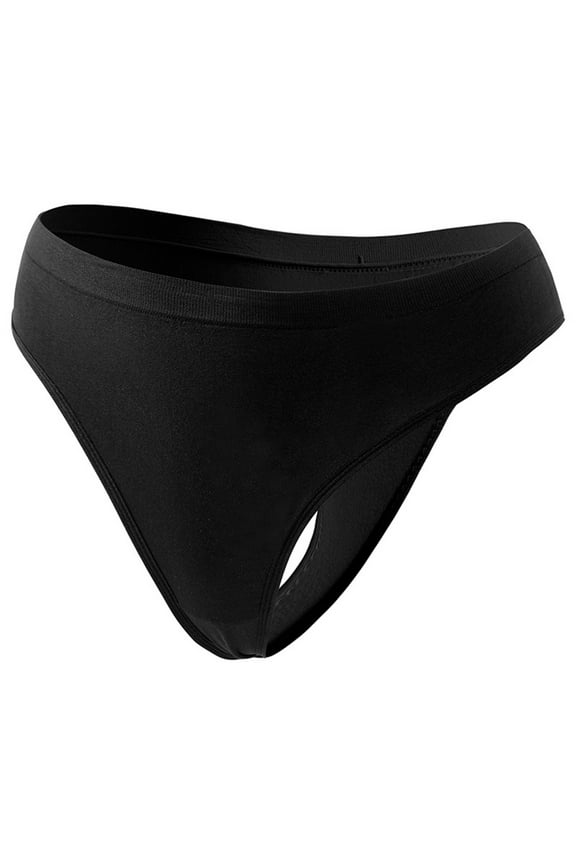 Seamless Thongs for Women Plus Size Tummy Control Thongs Cotton Soft Stretch Thong Panties Underwear Black 5XL