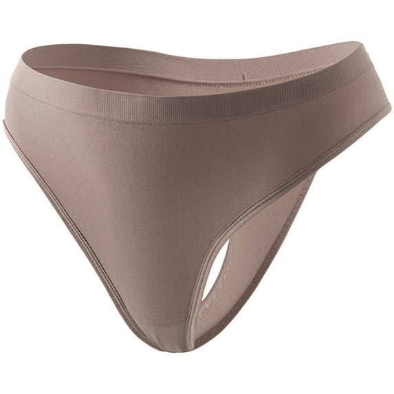 GlTpooo Seamless Thongs for Women Plus Size Tummy Control Thongs Cotton Soft Stretch Thong Panties Underwear Brown M