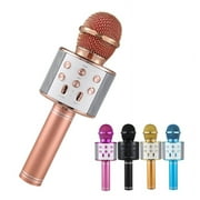 GlTpooo Wireless Music Microphone Handheld Karaoke Mic USB KTV Player Bluetooth Speaker(Rose gold)