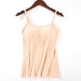 thumbnail image 1 of GlTpooo Women's Cami With Built-In Shelf Bra Plus Stretch with Adjustable Spaghetti Straps Basic Undershirt Layer Tank Top Beige S, 1 of 4