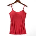 thumbnail image 1 of GlTpooo Women's Cami With Built-In Shelf Bra Plus Stretch with Adjustable Spaghetti Straps Basic Undershirt Layer Tank Top Red M, 1 of 4