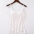 thumbnail image 1 of GlTpooo Women's Cami With Built-In Shelf Bra Plus Stretch with Adjustable Spaghetti Straps Basic Undershirt Layer Tank Top White S, 1 of 4