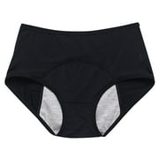 GlTpooo Women's Incontinence Underwear High Absorbency Period Cotton Underwear Heavy Flow Leakproof Panties Postpartum Menstrual Protective Briefs Black L