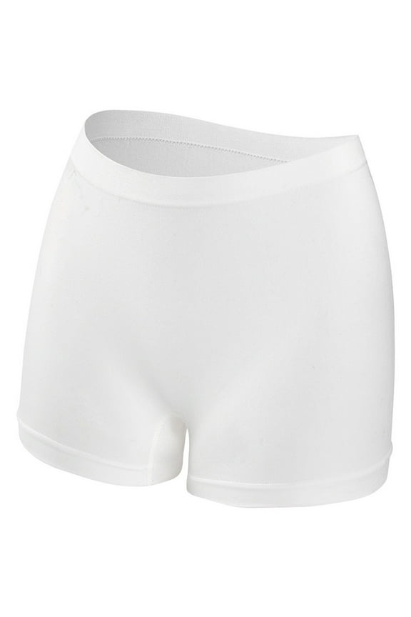 Women's Plus Size Boxer Briefs Cotton Boyshorts Seamless Stretchy High Waisted Panties Underwear Bottom White 3XL