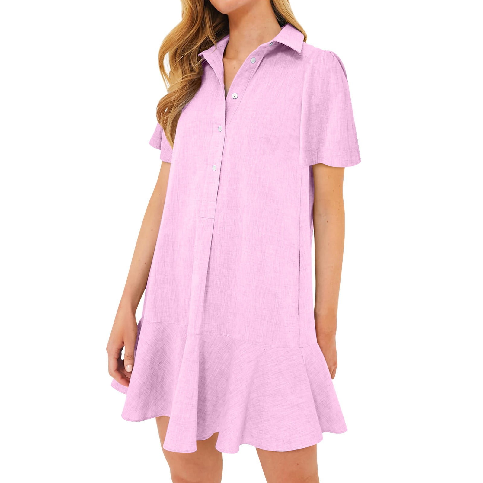 PRETTYGARDEN Women's Sleeveless Button-Down Short Dress - 2025 Business Casual Office Dress