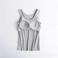 thumbnail image 1 of GlTpooo Womens Camisole Tank Tops with Built in Bra Adjustable Spaghetti Strap Sports Undershirt Basic Layering Workout Crop Tops Gray 3XL, 1 of 5