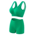 thumbnail image 1 of GlTpooo Workout Underwear Sets for Women Plus Size Comfy Breathable Seamless Bralettes with Shorts Legging 2 Pieces Yoga Sports Bra and Panties Green S, 1 of 3