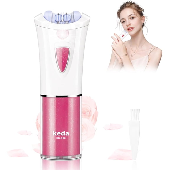 Glabrouse Skin Epilator - 2025 New Facial Epilator for Women with LED Light - Smooth Glide Epilators Hair Removal for Women Face/Arm/Pubic/Leg/Body/Finger/Bikini Area Electric Hair Remover Cordless