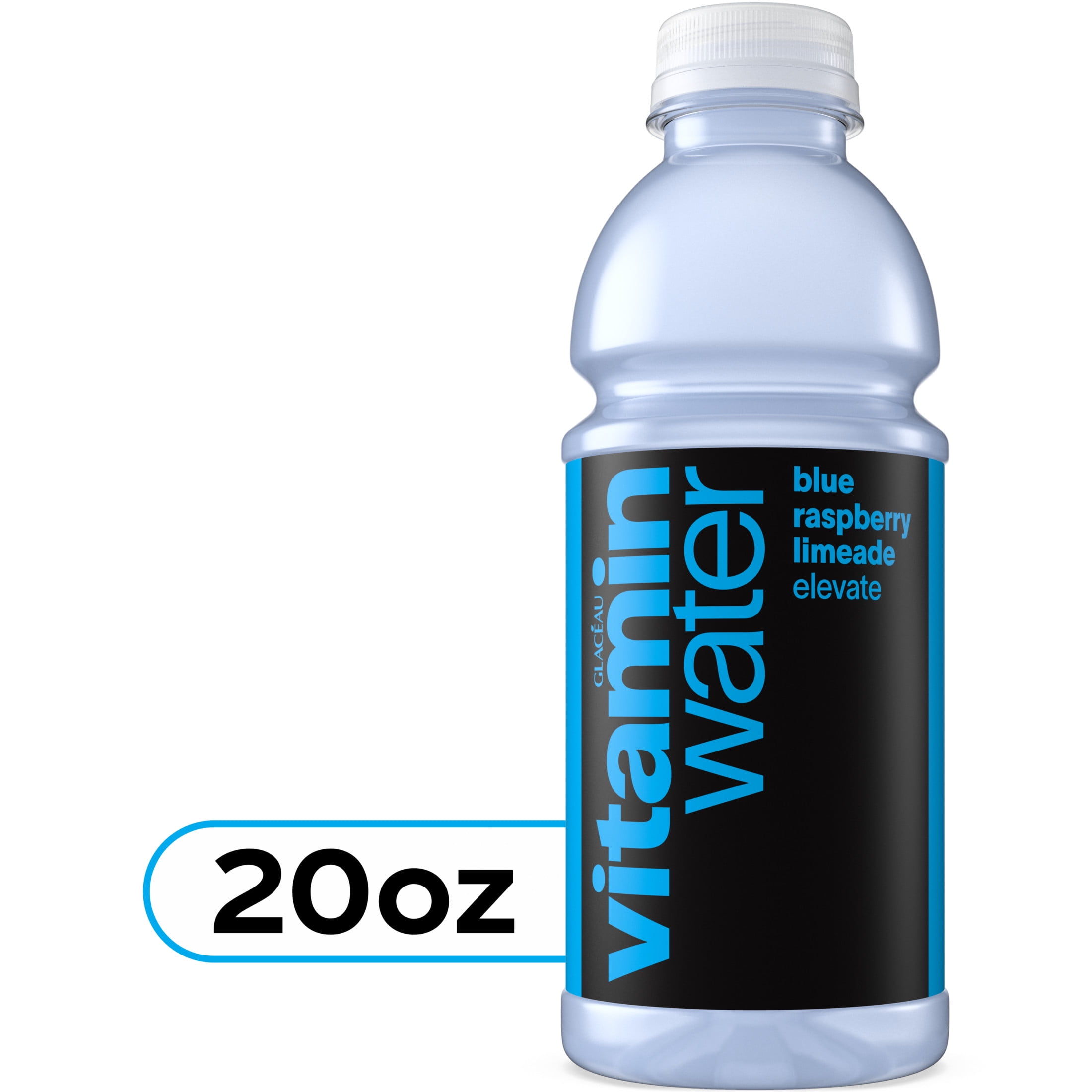 vitaminwater Elevate Blue Raspberry Limeade Flavored Water Beverage, 20 fl oz Bottle