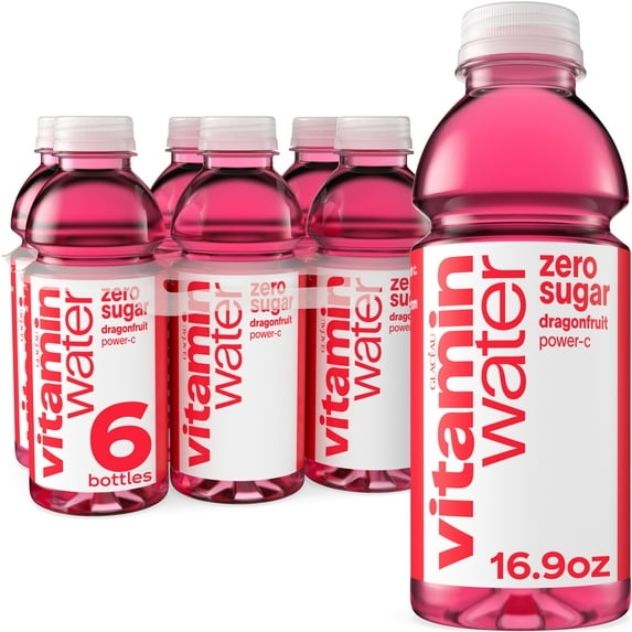 vitaminwater Power-C Zero Sugar Dragonfruit Flavored Water Beverage, 16.9 fl oz, 6 Pack