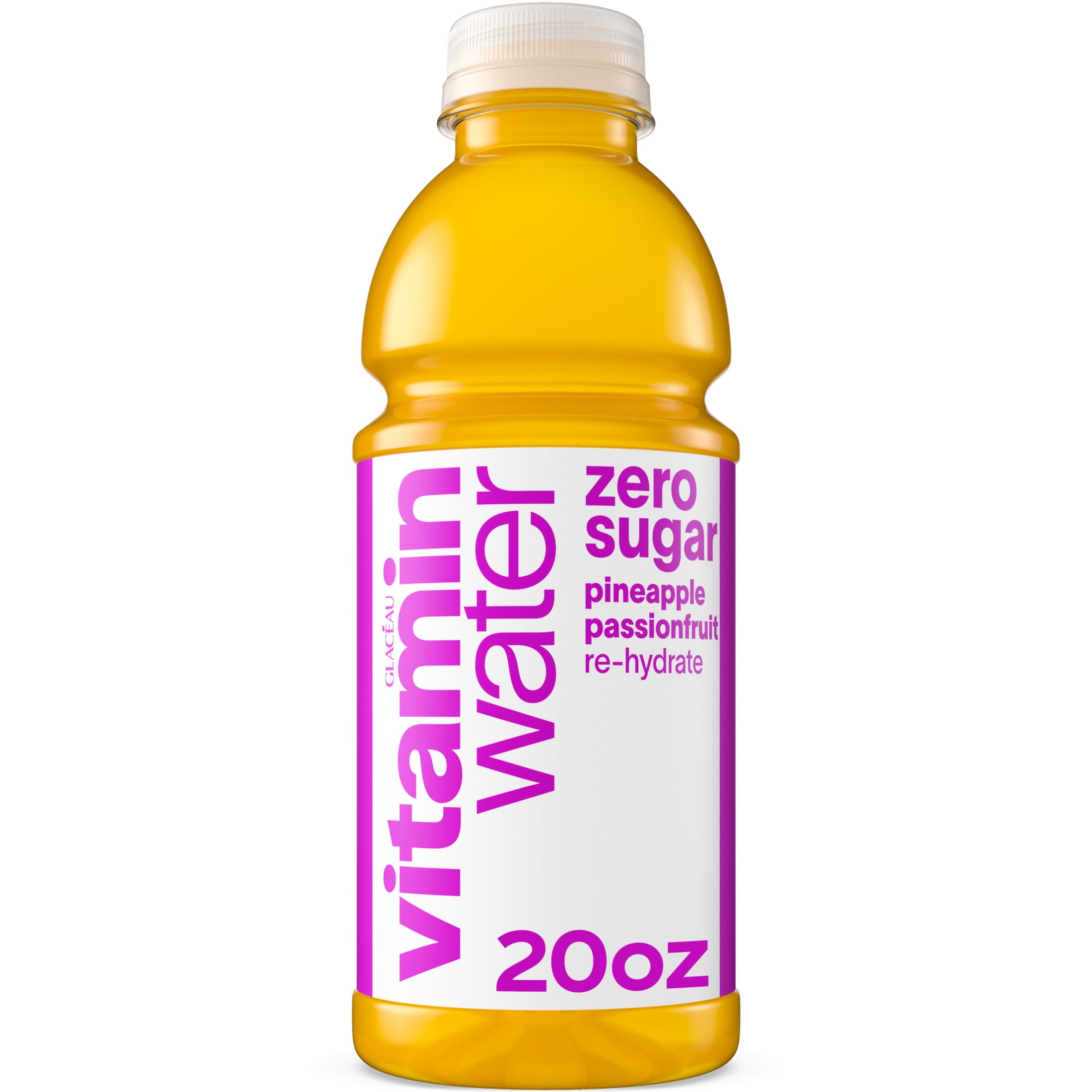 vitaminwater Re-Hydrate Zero Sugar Pineapple Passionfruit Flavored Water Beverage, 20 fl oz Bottle