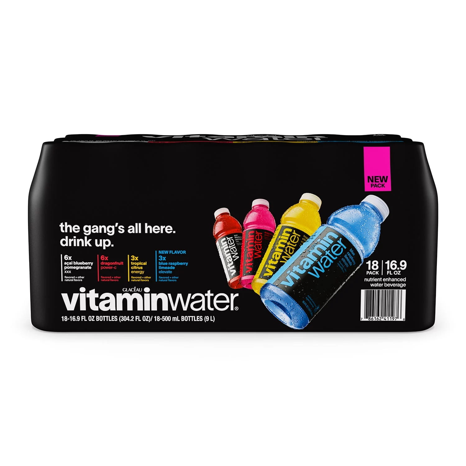 Glaceau Vitaminwater Variety Pack Nutrient Enhanced Water, 16.9 Fl Oz (18 Pack)