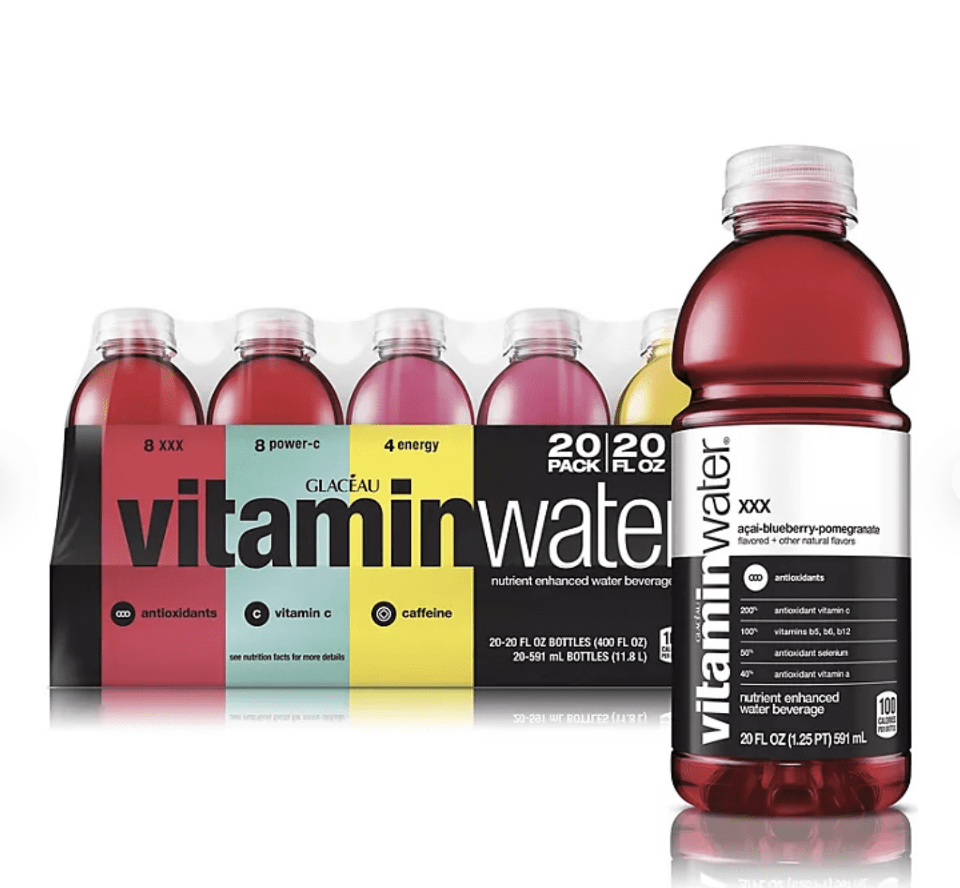 Glaceau Vitaminwater Variety Pack 20 fl. oz., 20 pk.