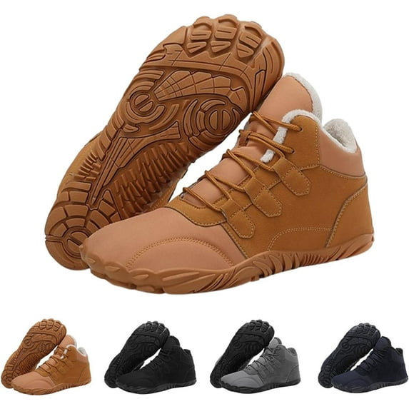 Glacia Barefoot Shoes for Men Women Winter, 2025 Wide Toe Warm Non-slip Waterproof Winter Walking Shoes
