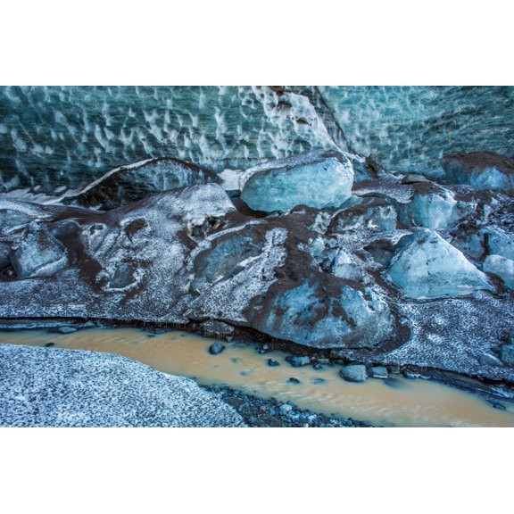 Glacial Ice Cave Fallsjokull Vatnajokull Ice Cap Iceland Canvas Art - Panoramic Images (27 x 9)
