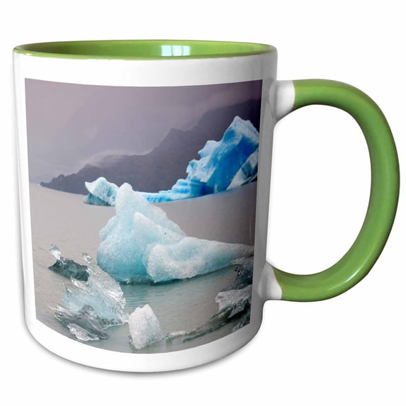 Glacial Ice - Chile, Magallanes Region, Torres del Paine NP 15oz Two-Tone Green Mug mug-210112-12
