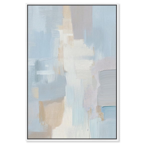 Glacial Patina Flow I Canvas Print Calming Wall Art by Art Remedy, White Frame, 30 x 45