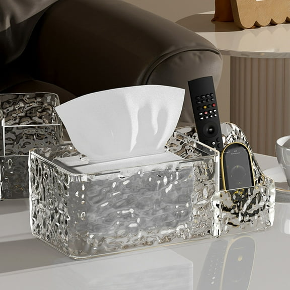 Glacial Pattern Tissue Box, Multifunctional Coffee Table Storage Box for Home and Living Room