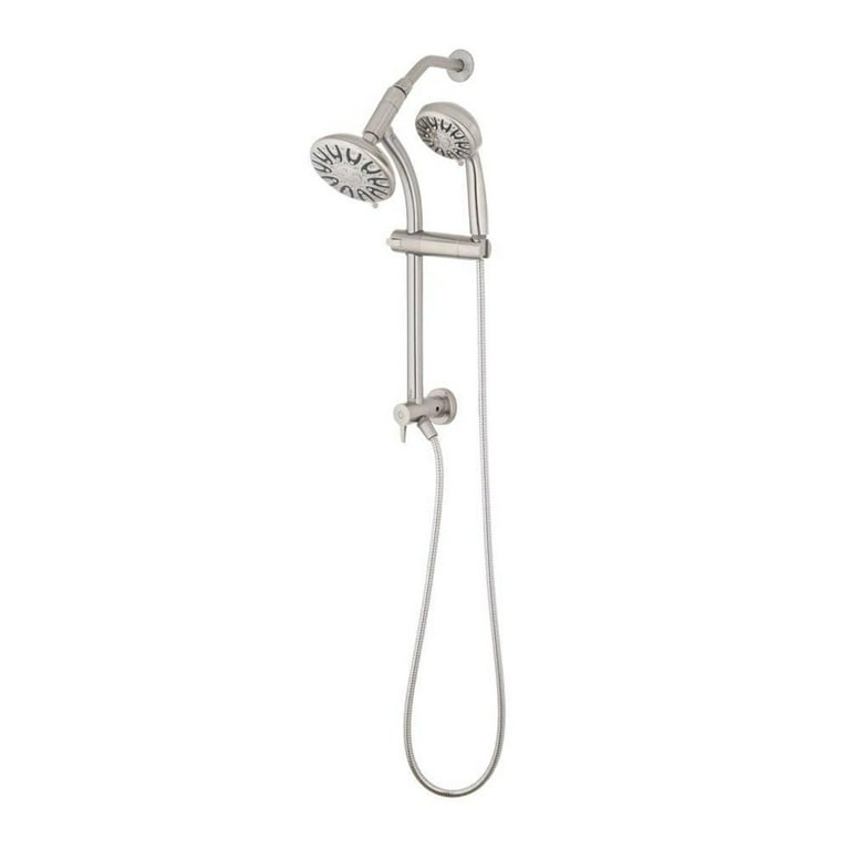 6-Spray Wall Bar Raincan Showerhead with 6-Spray Handshower in Brushed Nickel 6-Spray Wall Bar Raincan Showerhead with 6-Spray Handshower in Brushed Nickel