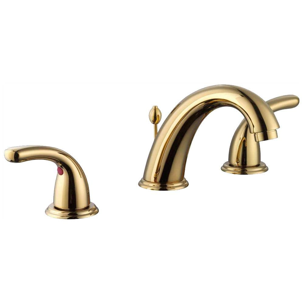 Glacier Bay 8" Builders Bathroom Faucet Polished Brass, HighArc