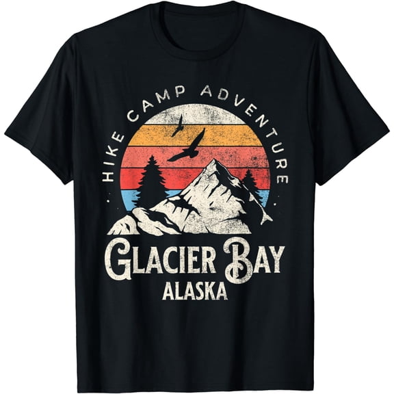 Glacier Bay Alaska Nature Hike Mountains Outdoors Vintage T-Shirt