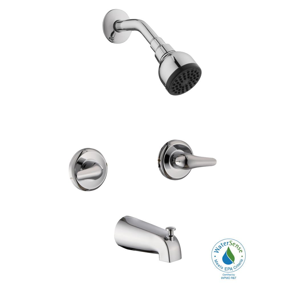 Glacier Bay Aragon 2-Handle 1-Spray Tub and Shower Faucet in Chrome (Valve Included), Grey