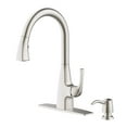 thumbnail image 1 of Calandine Single-Handle Pull-Down Sprayer Kitchen Faucet with soap dispenser in Spot Resist Stainless, 1 of 6