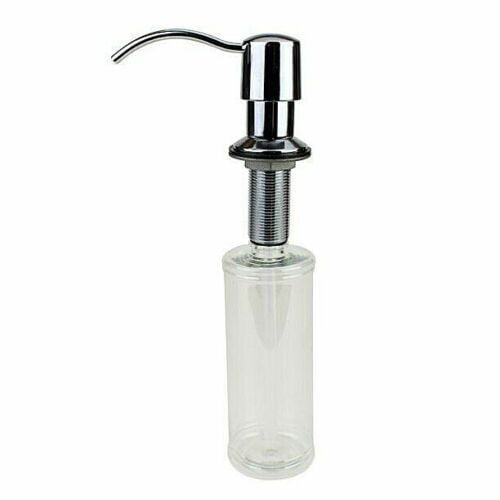 Glacier Bay Curved Nozzle Liquid Soap Lotion Dispenser Brushed Satin Nickel / Clear 36664