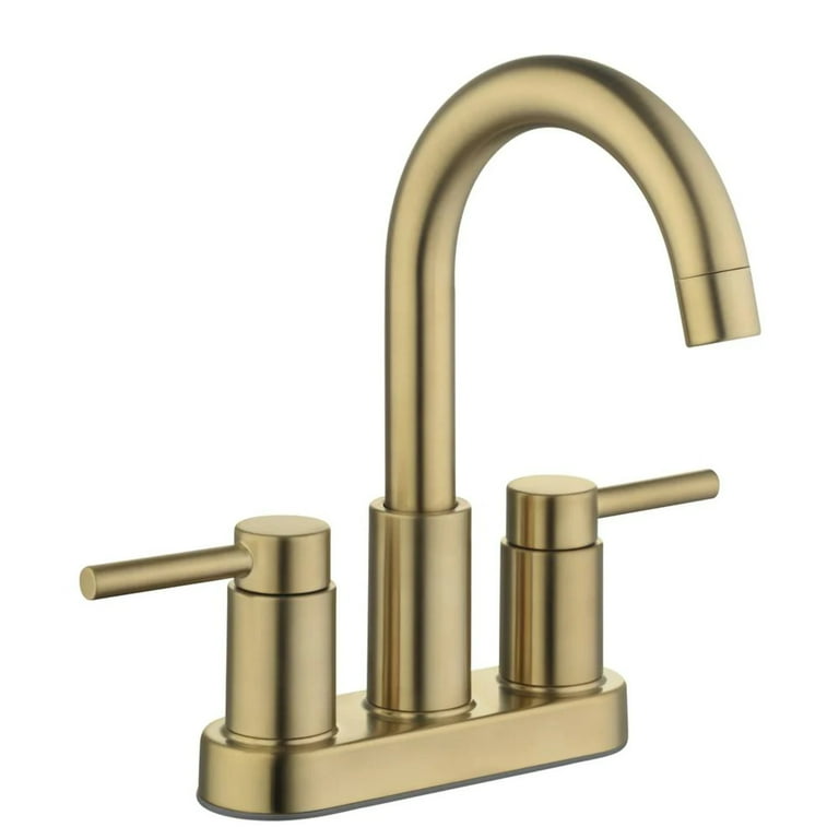 Dorind 4 in. Centerset Double Handle High-Arc Bathroom Faucet in Matte Gold Dorind 4 in. Centerset Double Handle High-Arc Bathroom Faucet in Matte Gold