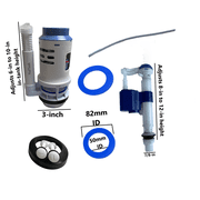 Glacier Bay Dual Flush Valve 3-inch and Fill Valve Kit for Two-Piece Toilets with 2 Extra Seals by NuFlush