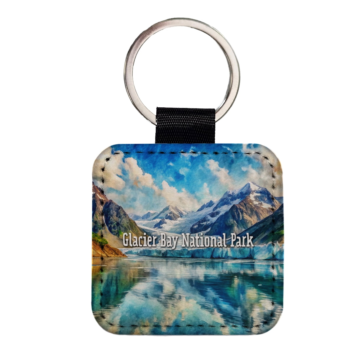 Vail Keychain Glacier Bay National Park Alaska Faux Leather Square Keychain - Walmart.com