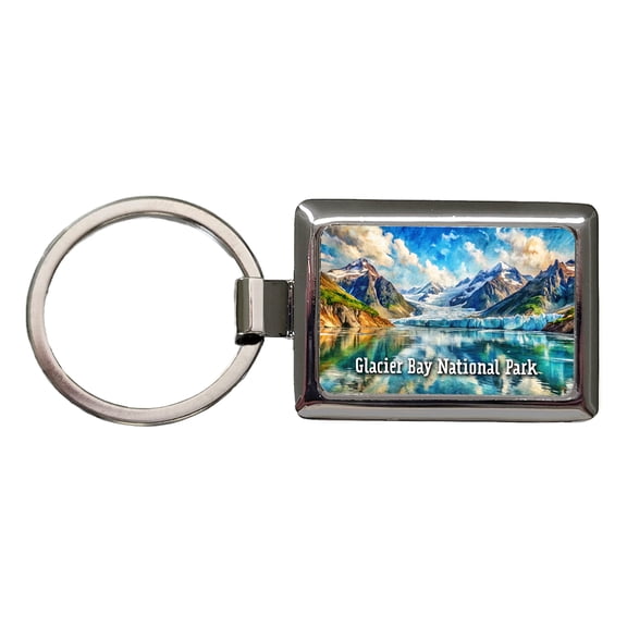 Glacier Bay National Park Alaska Metal Rectangle Keychain