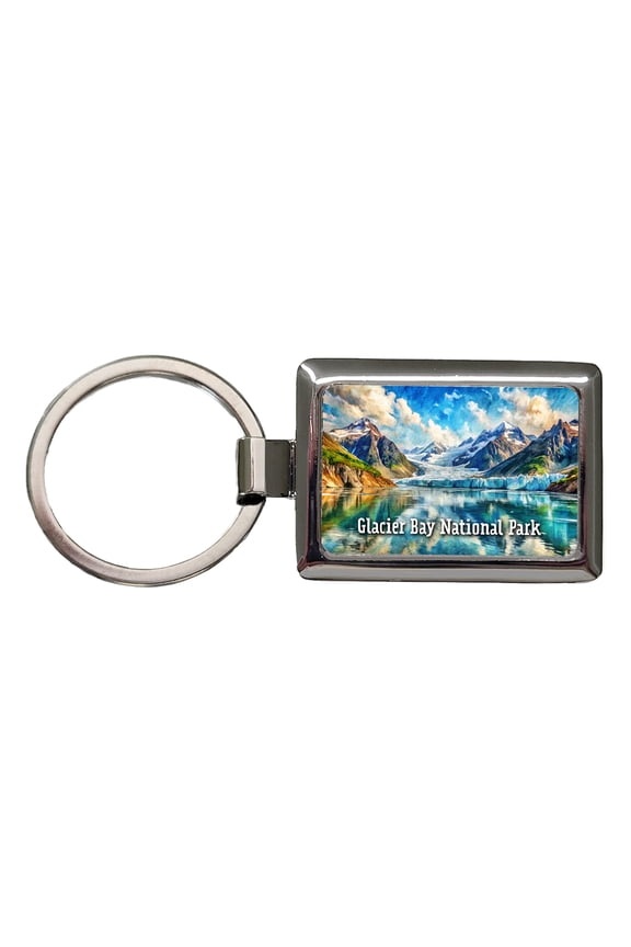 Glacier Bay National Park Alaska Metal Rectangle Keychain