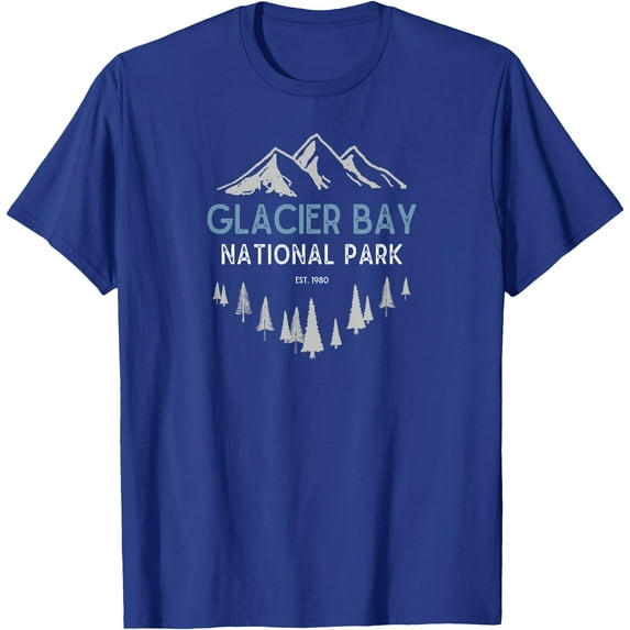 Glacier Bay National Park Vintage Alaska Unisex T-Shirt for Men Women Kids Toddler,Royal Blue Color,Size 3XL