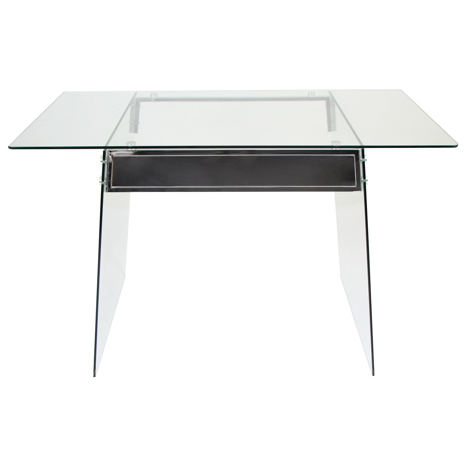 Glacier Contemporary 47'' Clear Tempered Glass Home Office Desk