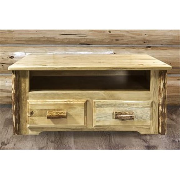 Glacier Country Coffee Table with 2 Drawers - Stained & Lacquered