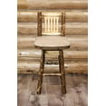 thumbnail image 1 of Glacier Country Collection Barstool w/ Back & Swivel w/ Upholstered Seat, Buckskin Pattern, 1 of 4