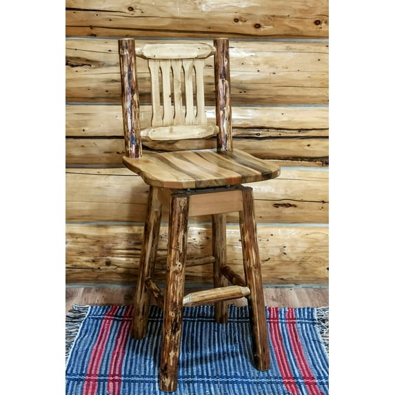 Glacier Country Collection Barstool w/ Back & Swivel