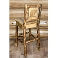 thumbnail image 1 of Glacier Country Collection Barstool w/ Back, w/ Laser Engraved Bear Design, 1 of 11