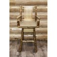 thumbnail image 1 of Glacier Country Collection Captains Barstool with Back & Swivel with Upholstered Seat, Saddle Pattern - 49 x 24 x 21 in., 1 of 1