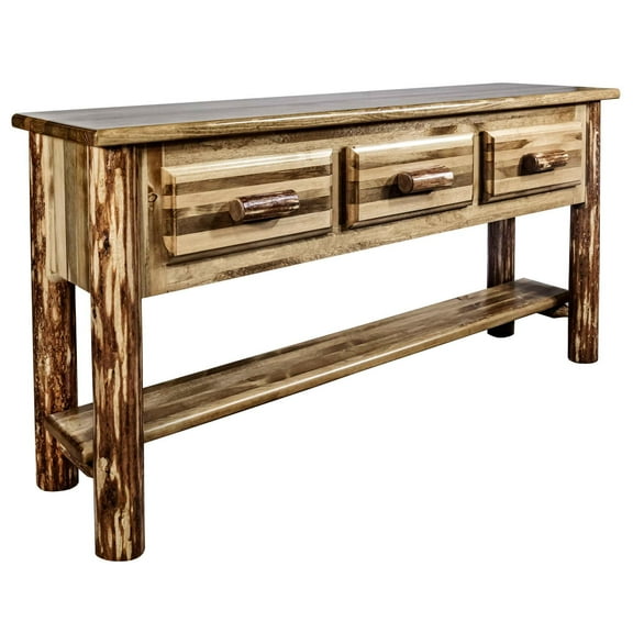 Glacier Country Collection Console Table w/ 3 Drawers