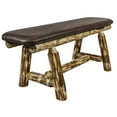 thumbnail image 1 of Glacier Country Collection Plank Style Bench, 45 Inch w/ Saddle Upholstery, 1 of 4