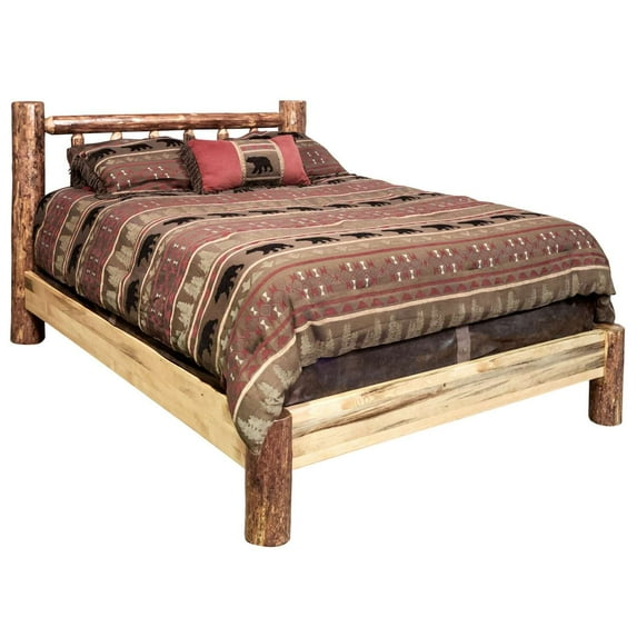 Glacier Country Collection Queen Platform Log Bed
