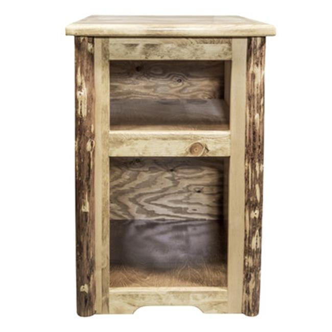 Glacier Country Rustic Lodge Pole Pine Stained & Lacquered End Table