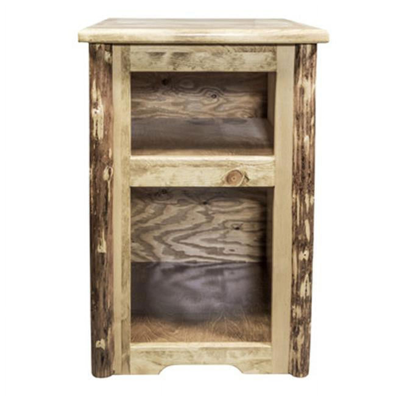 Glacier Country Rustic Lodge Pole Pine Stained & Lacquered End Table