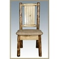 thumbnail image 1 of Glacier Country Side Chair - Buckskin Upholstery with Laser Engraved Wolf Design, 1 of 1