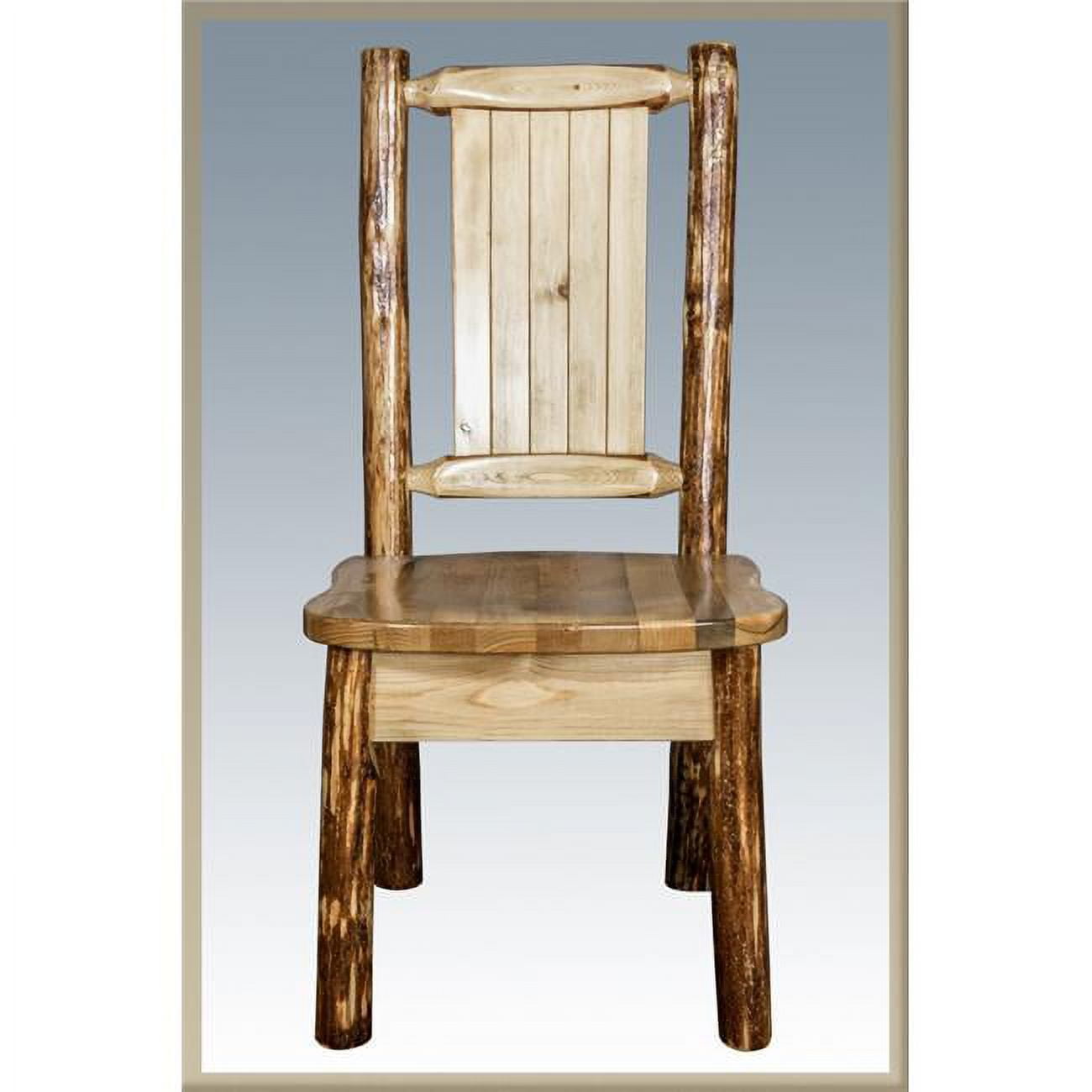 Glacier Country Ergonomic Side Chair with Engraved Wolf Design