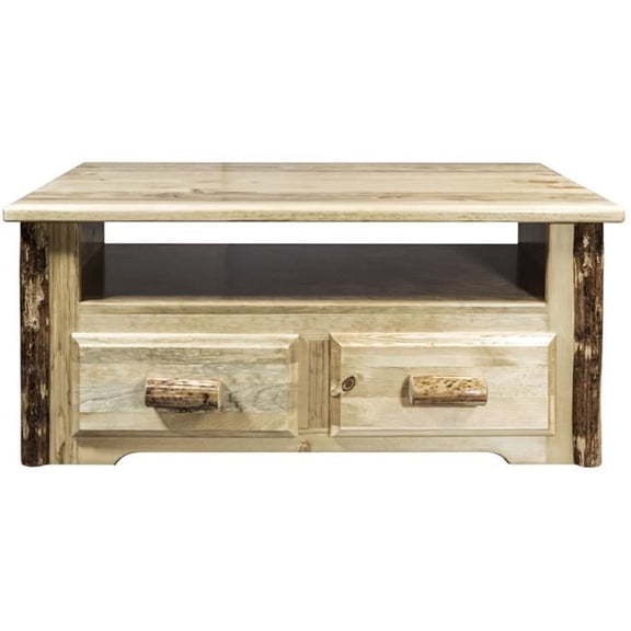 Glacier Country Two Drawer Sitting Chest Entertainment Center, Stained & Lacquered